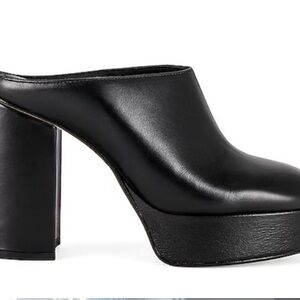 Alohas Women’s High Heel Black Leather Mules Size 39/8.5